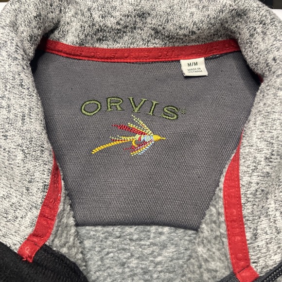 Orvis Vest Men's M Grey Classic Fleece Full Zip Fly Fishing Zip Golf Pocket - Picture 4 of 5